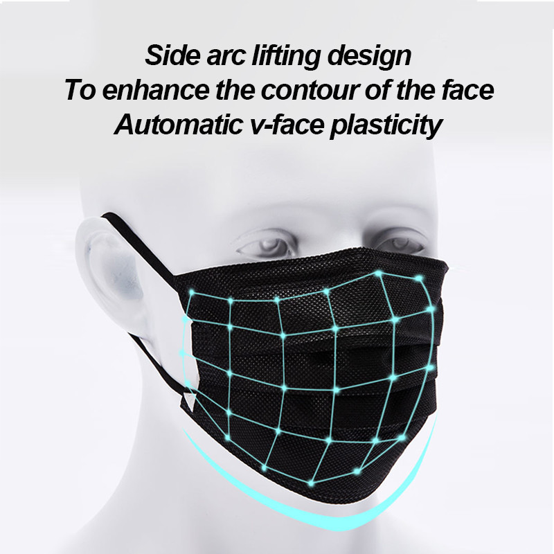 100-400 masques jetables noirs - Surgical Mask avis et prix